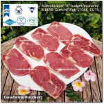 Beef Ribeye AUSTRALIA BUDGET frozen brand either AMG or NOLAN ECCO steak cuts thickness: 2.5 cm, 2cm & 1cm price/kg (Scotch-Fillet / Cube-Roll)